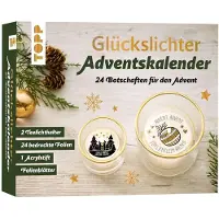 Generisch Adventskalender "Glückslichter": 24 Teelichter mit Botschaften