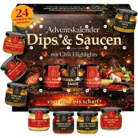 Generisch Adventskalender für Saucen, 2026: 24 Saucen und Dips in 30 ml Gläsern
