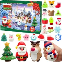 Generisch Adventskalender für Weihnachten 2025, 24-tägiger Countdown-Kalender für Weihnachten mit 4 großen Spielzeugen und 20 Mochi-Squishy-Spielzeugen für Kinder im Alter von 3 bis 9 Jahren