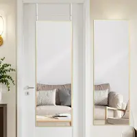 OEM Türspiegel 122x35 cm, gold, Aluminiumrahmen, für Schlafzimmer