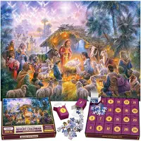 Generisch Puzzle-Adventskalender – Weihnachtsszene, 24 Sets mit je 1008 Teilen, ideal zum Countdown zur Weihnachtszeit, geeignet für Kinder, Erwachsene und die ganze Familie