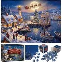 Generisch Adventskalender 2026, Weihnachtshaus-Puzzle für Erwachsene, 1008 Teile