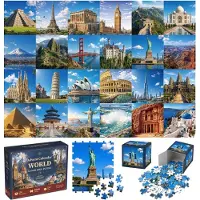 Generisch Adventskalender mit Sehenswürdigkeiten-Puzzle für Erwachsene, Jahrgang 2026