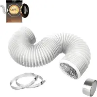 WAN Rohrschlauch flexibel - Lüftungsschlauch Aluminium - Luftentfernung - Flammhemmende Beschichtung - 100 mm x 25 m - Weiß