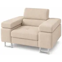 Tegre Sessel LAZARO in Beige 134 x 90 x 102 cm bequemer Polstersessel mit breiten Armlehnen
