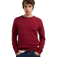 Pepe Jeans für Herren. PM7000106 Granatroter Andre-Pullover mit Rundhalsausschnitt (M), Lässig, Kastanienbraun, Baumwolle