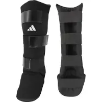 Adidas Kampfsport Schienbeinschoner PERFORMANCE "Textile Shin Instep Guard black/white" Gr. XL, schwarz, Protektoren, XL, Kampfsport Schienbeinschoner