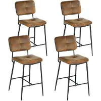 Meublescosy MEUBLE COSY Barhocker 4er Set Barstuhl Sitzhöhe 69 cm mit Lehne und Fußstütze au