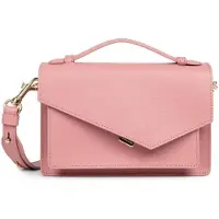 LANCASTER PARIS Zoé Handtasche Altrosa mit Überschlag und abnehmbarem Schulterriemen 22x15x6 cm