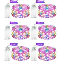 Dripio LED-Lichterkette 3m, 30 bunte LEDs, Timer, batteriebetrieben, 6er-Set