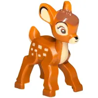 LEGO [N] Dark Orange Deer with Molded Tan Front, Tail and Muzzle and Printed Eyes, Ears, Camouflage Spots, White Eyes, Black Nose and Mouth and Reddish Brown Crest Pattern (Bambi)