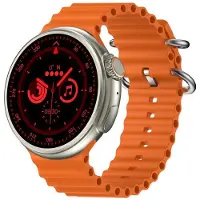 Nikcorp Sport-Smartwatch 1,52 Zoll mit zwei Armbändern in Orange