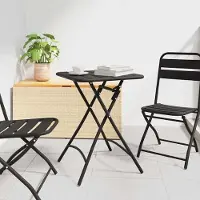 Markenlos Bistrotisch in Anthrazit, 55 x 55 x 72,5 cm, für den Außenbereich, als Garten-, Party- und Cocktailtisch sowie für Küche, Wohnzimmer, Konferenzraum und Bar