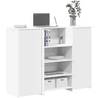 vidaXL Empfangstheke Weiß 135x50x103,5 cm Holzwerkstoff
