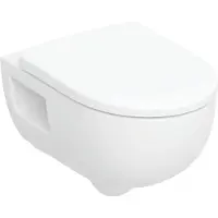 Geberit Renova Set, Wand-WC, Tiefspüler, teilgeschlossenes Keramikdesign, TurboFlush, mit WC-Sitz, 1 Stk.