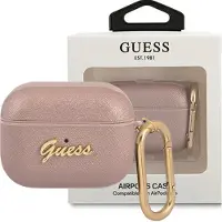 GUESS GUAPSASMP AirPods Pro Hülle pink Saffiano Script Metal Kollektion