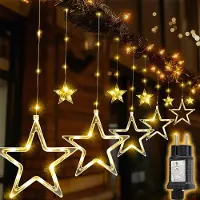 Salcar LED Sterne 2m 160 LED Lichtervorhang Weihnachten Lichterkette 2m 160 LED Warmweiß, 8 Modi, Timer und Memory LED Lichterkette
