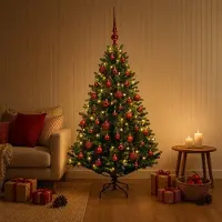 Syfax Künstlicher Weihnachtsbaum mit Kugel 120 cm 150 LEDs