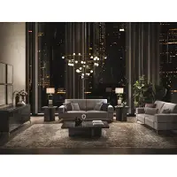 AEA Wohnzimmer Set 6 tlg (2x Sofa 3 Sitzer+Konsole+2x Beistelltisch+Couchtisch)