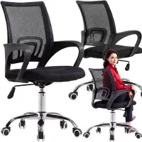 Retoo Bürostuhl Schreibtischstuhl Ergonomisch Drehstuhl Chefsessel mit Mesh Netz Gaming Lordosenstütze Rückenlehne Sitz Schwarz
