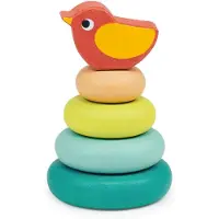 Gerkimex Mentari Holz-Stapelbaum mit Vogel - pädagogisches Kinderspielzeug