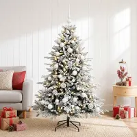 Syfax Künstlicher Weihnachtsbaum mit Weihnachtskugel 150 cm 150 LEDs