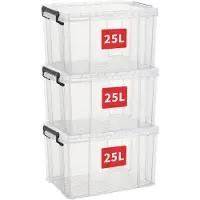 Merkloos Solidchoice – Set aus 3 stapelbaren Aufbewahrungsboxen mit Deckel