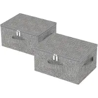Merkloos Omgoods – Aufbewahrungsboxen mit Deckel – 2 Stück, Grau, 40x30x20 cm – Faltbar