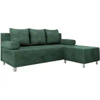Mirjan 24 Schlafsofa Dover Cord mit Bettkasten und Schlaffunktion, Bettsofa, Couch vom Hersteller (Sofa mit Polsterhocker, Farbe: Poso 14)