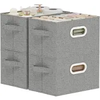 Merkloos Omgoods – Set aus 4 zusammenklappbaren Aufbewahrungsboxen mit Griffen