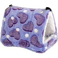 OEM Hamster Schlafhaus - Zweisitzer - Diamantglas Fleece - 8x8 cm - Lila