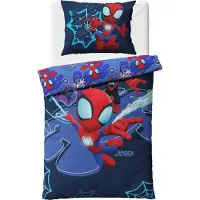Spiderman Spidey and Friends Bettwäscheset aus 100 % Baumwolle, 140 x 200 cm
