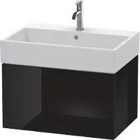 Duravit L-Cube Waschtischunterbau wandhängend, 1 Auszug, 684x394x459mm, LC617604040, Farbe: Schwarz Hochglanz Lack