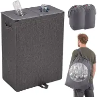 Sekey Flaschenkorb Pfandflaschen Sammelbehälter Flaschensammler für Leergut Aufbewahrung 160L Pfandflaschen-Behälter mit Deckel als Tragetasche für Recyclin