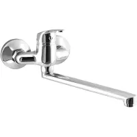 Hak AQUALINE 35 Wannen wand-armatur, Abstand 100mm, flacher Auslauf 220mm, Chrom