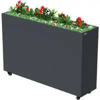 Zelsius Hochbeet verzinkter Stahl mit Rollen 120 x 30 x 80 cm, Anthrazit RAL 7016, Pflanzkübel