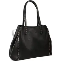 Toscanto Damen Schultertasche Tote Bag Leder Tasche schwarz D2OTT198SS1