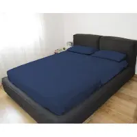 Merkloos Solidchoice – Luxus-Bettwäsche-Set für ein Doppelbett, in Blau