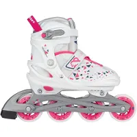 Nijdam Inline Skates Verstellbar - Weißer Keil - Weiß/Fuchsia - 37-40