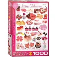Empireposter 1000 Teile Puzzle - Puzzle - Süsse Valentinstags Leckereien + Puzzle Alu Rahmen für 1000er