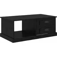 Merkloos Schwarzer Couchtisch aus Holz mit Eichenoptik, 90x50x35 cm