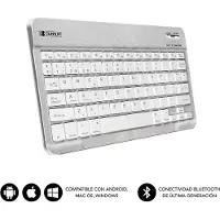 Subblim TECLADO SMART BLUETOOTH SILVER, QWERTY, Spanisch, 5 Millionen Zeichen, Jede Marke, Compatible con todos los dispositivos con conexión Bluetooth como Tablets, Ordenadores,..., Silber, Weiß