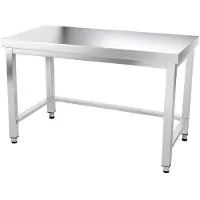 GOLDINOX Arbeitstisch aus Edelstahl, 1600 x 500 mm, mit verstärkter Konstruktion –