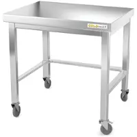 GOLDINOX Arbeitstisch aus Edelstahl, Unterbau 800 x 500 mm, mit Rollen und Verstärkung, –