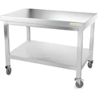 GOLDINOX Arbeitstisch aus Edelstahl, Untergestell 1200 x 600 mm, auf Rollen, -