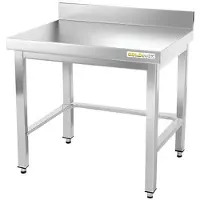 GOLDINOX Arbeitstisch aus Edelstahl, Unterbau 700 x 500 mm, mit Rückenlehne und verstärkter Konstruktion – PREMIUM –