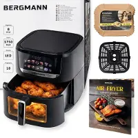 Bergmann Heißluftfritteuse 8 L 1750 W 10 Programme mit Sichtfenster |