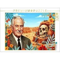 CALVENDO Puzzle: Louis Leakey (1903–1972), ein Archäologe, entdeckte Spuren früher Menschen im Olduvai-Canyon. | 1000 Teile, fertige Größe: 64 x 48 cm | Fotopuzzle für entspannte Stunden