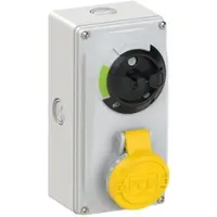 Pce 6113-4k CEE-Steckdose abschaltbar kompakt 16A 3p 4h IP44/IP54 Knock Out 61134k