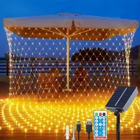 Dripio Solar-Netzleuchte 3x2m, 192 LEDs, Fernbedienung, 8 Modi, IP65